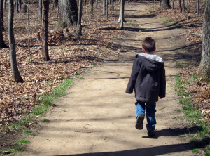 walking in forest