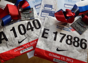 Cicago marathon bibs & medals